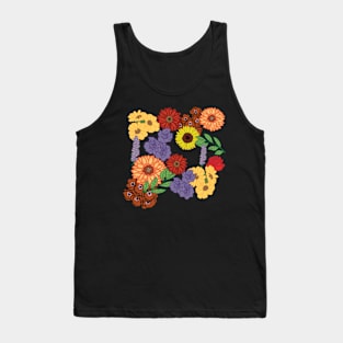 Aesthetic Floral Design Sunflowers Roses Tank Top